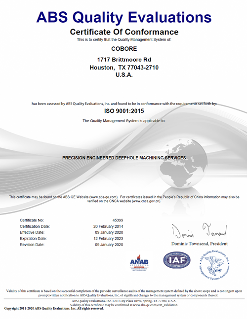 Cobore ISO Certification