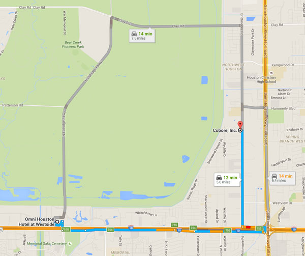 map from Omni Hotel to NKW